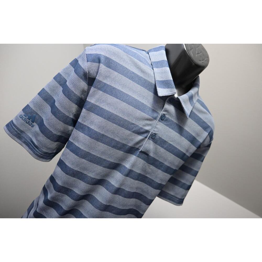 Adidas Golf Polo PrimeGreen Striped Short Sleeve Athletic Shirt Mens‎ Sz 2XL XXL